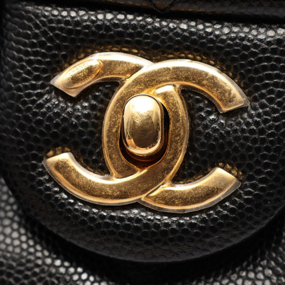 Chanel Mini CC Quilted Caviar Chain Around Flap — Black