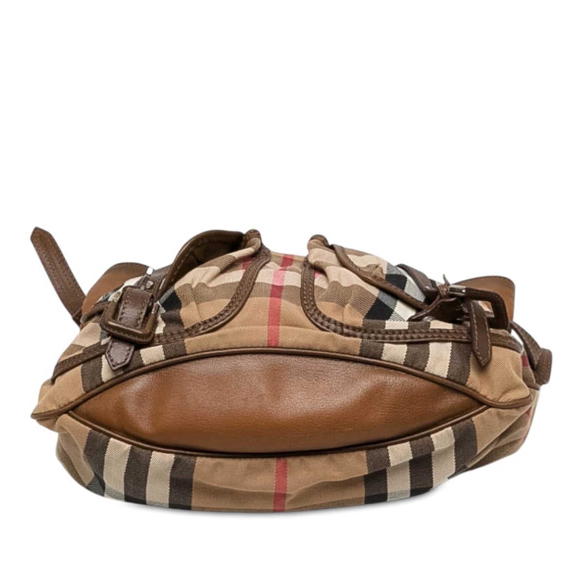 Burberry House Check Canvas and Calfskin Bromley Satchel — Beige