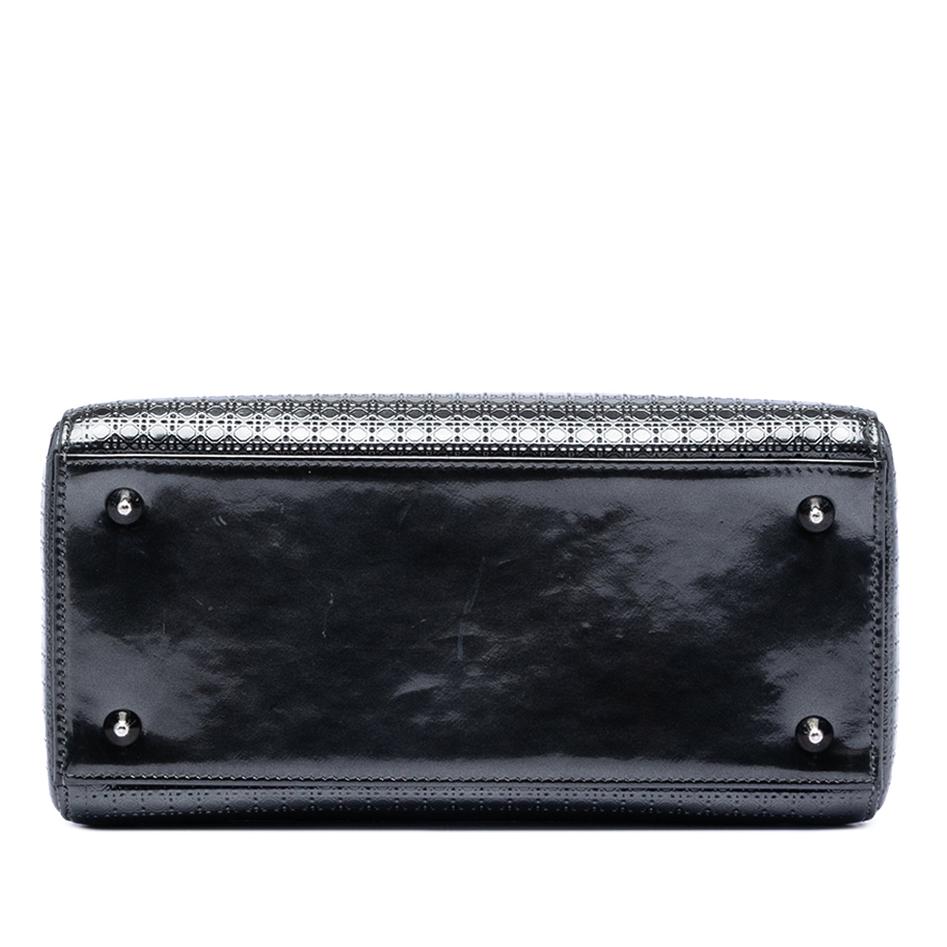 Dior Medium Metallic Patent Microcannage Lady Dior