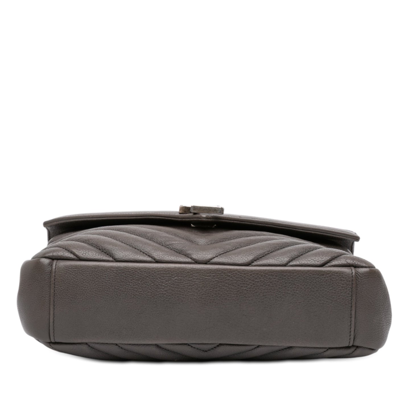 Saint Laurent Medium Chevron Sheepskin Monogram College Satchel