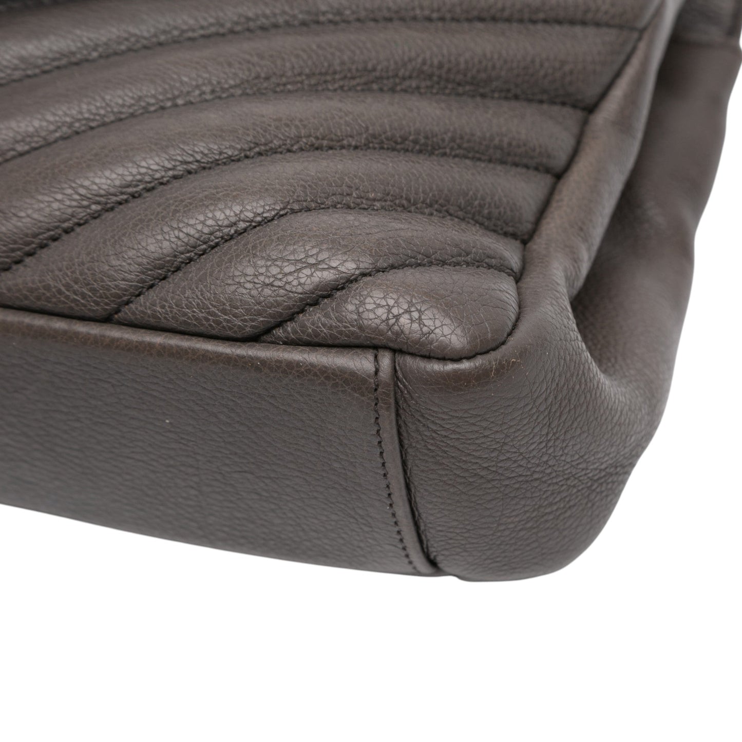 Saint Laurent Medium Chevron Sheepskin Monogram College Satchel