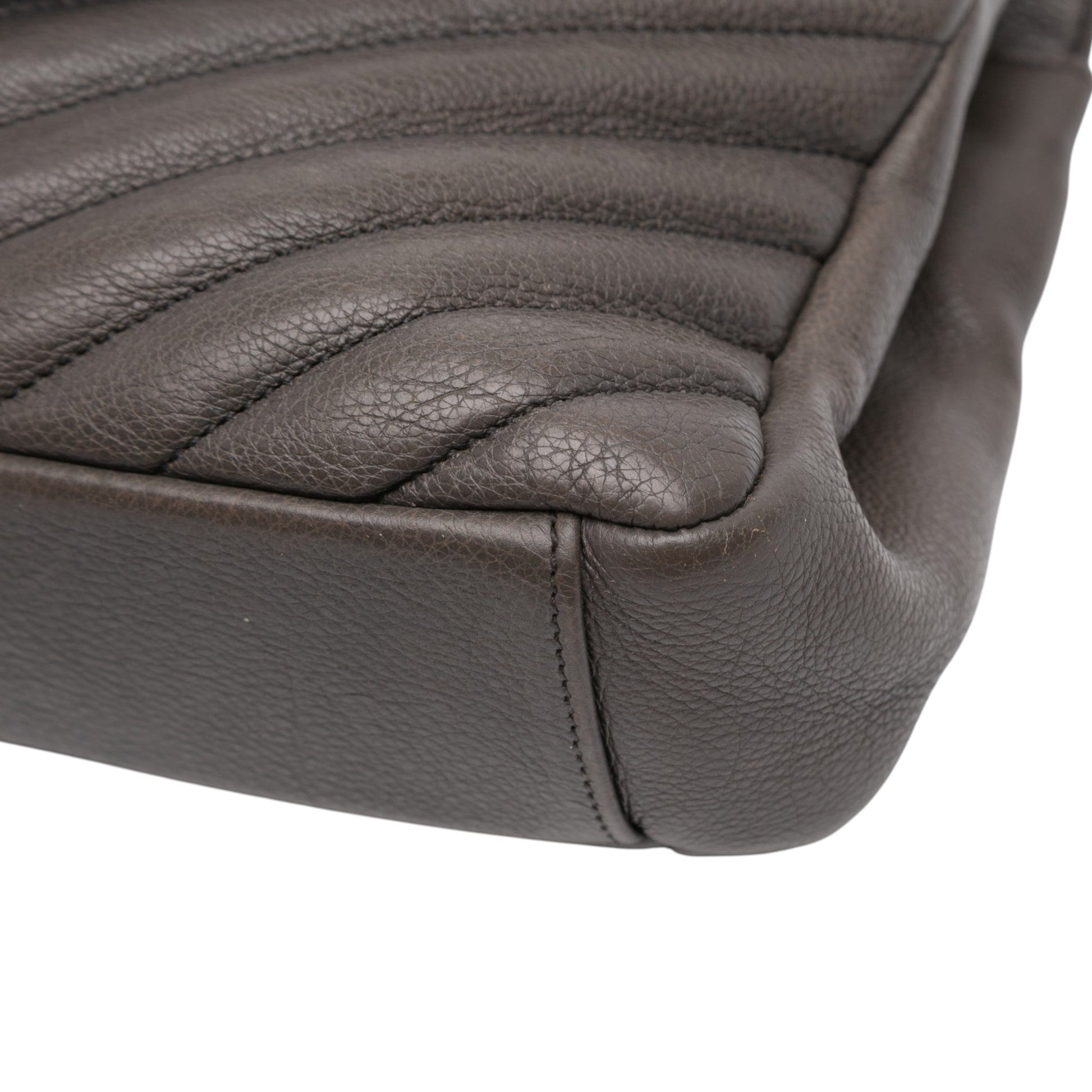 Saint Laurent Medium Chevron Sheepskin Monogram College Satchel