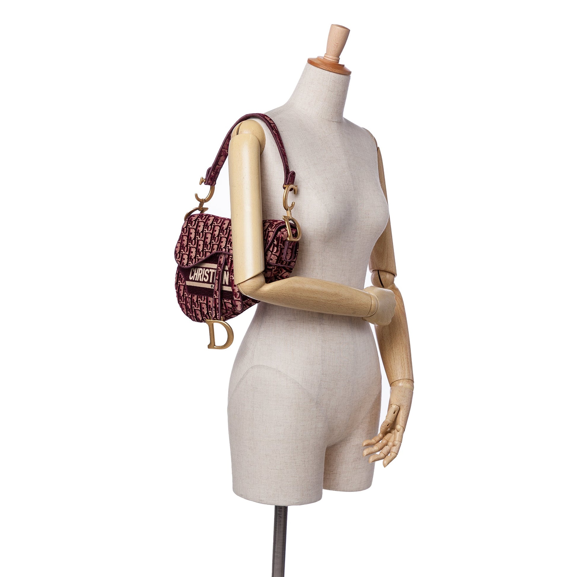 Dior Oblique Velvet Embroidered Saddle Bag