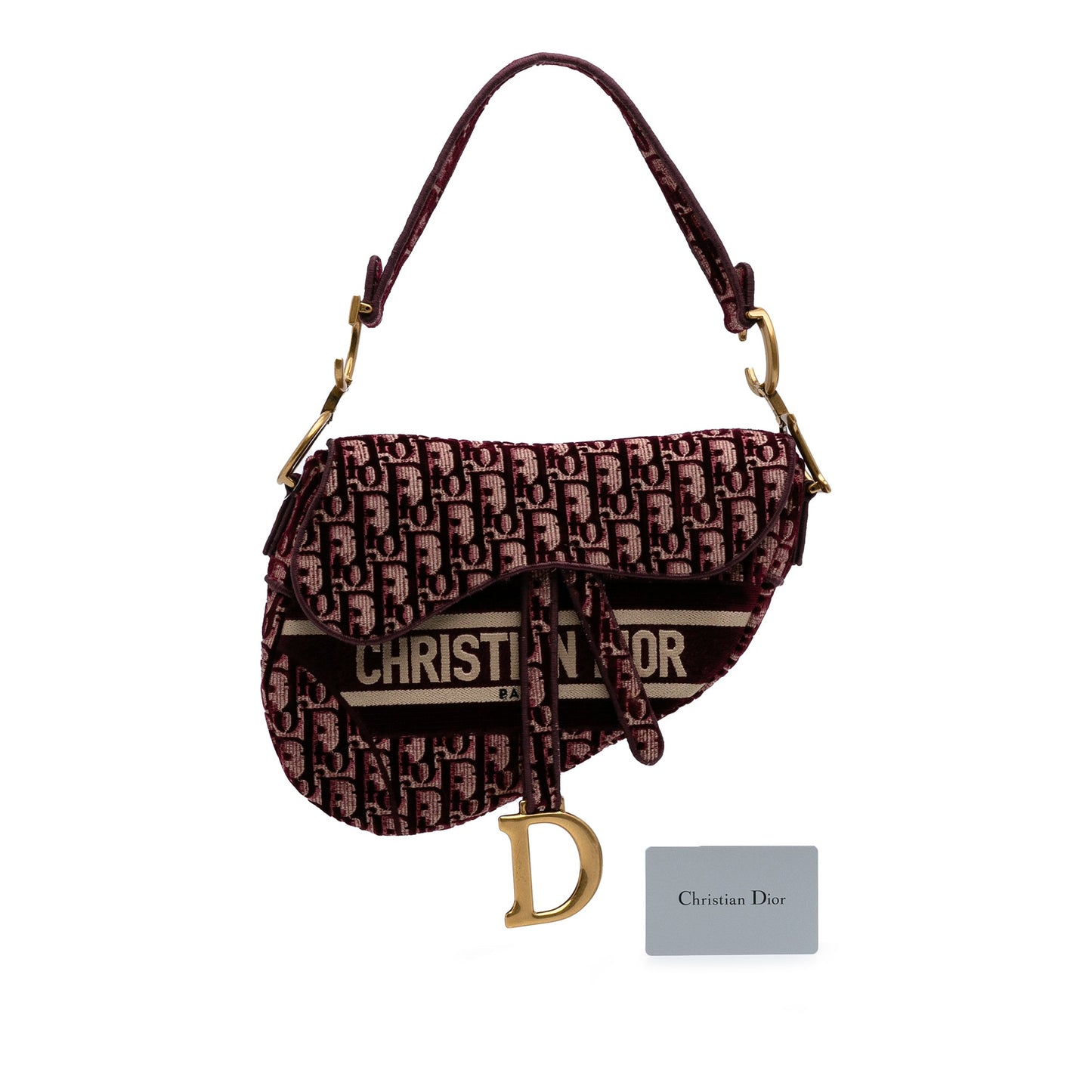 Dior Oblique Velvet Embroidered Saddle Bag