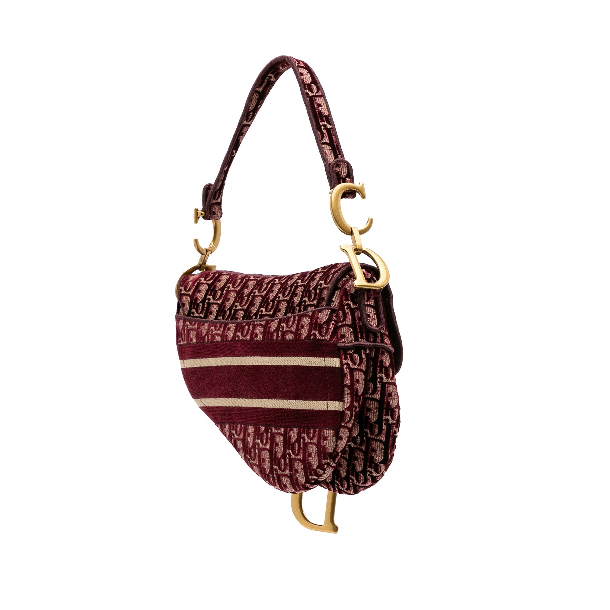 Dior Oblique Velvet Embroidered Saddle Bag
