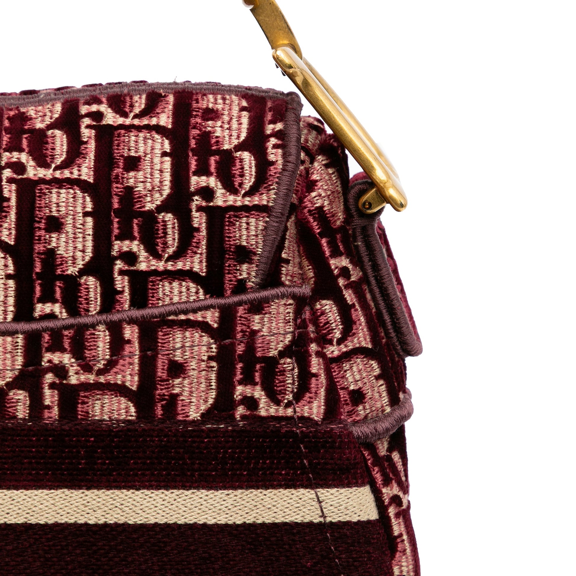 Dior Oblique Velvet Embroidered Saddle Bag