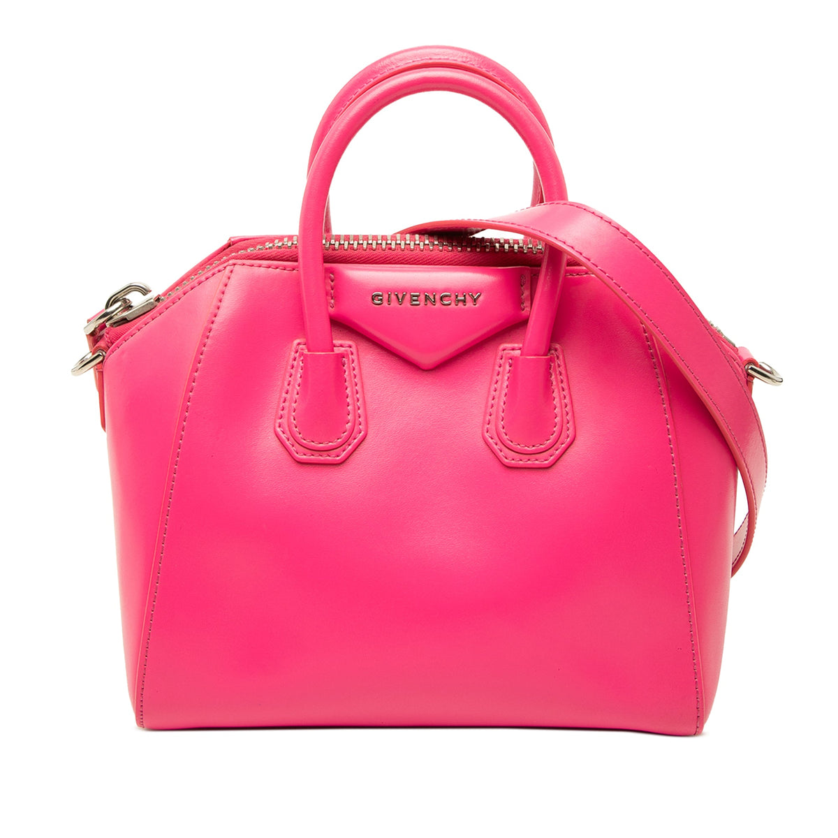 Givenchy Mini Shiny Lord Calfskin Antigona Satchel — Pink