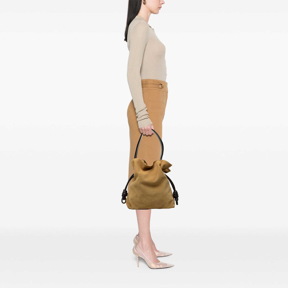 LOEWE Large Suede Flamenco Knot Tote