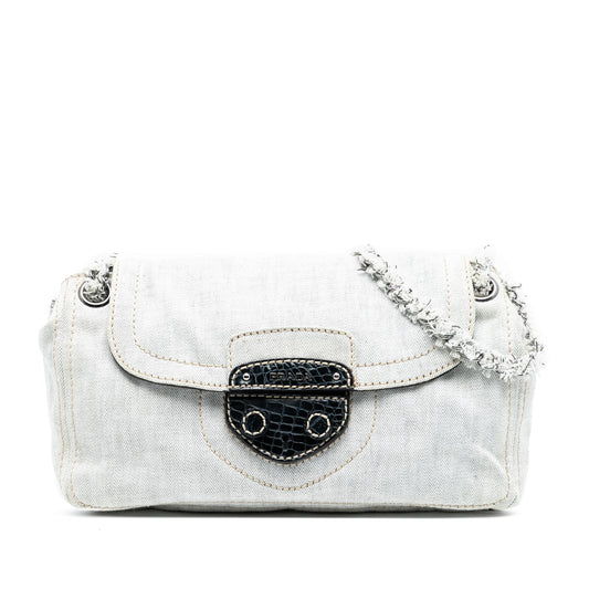 Prada Denim Sound Lock Shoulder Bag