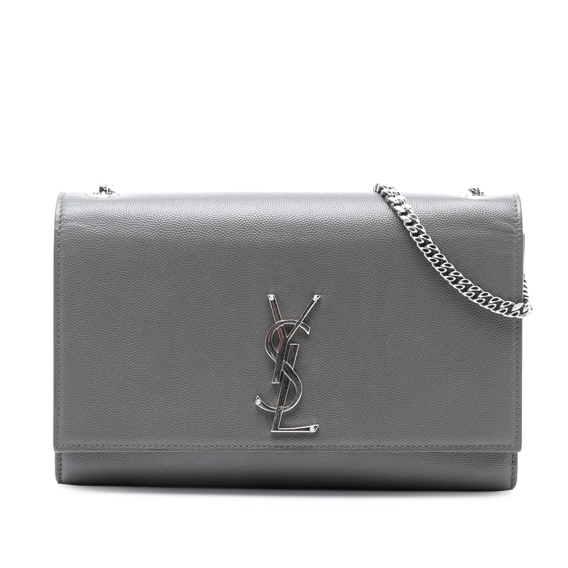 Saint Laurent Medium Grain De Poudre Monogram Kate Crossbody