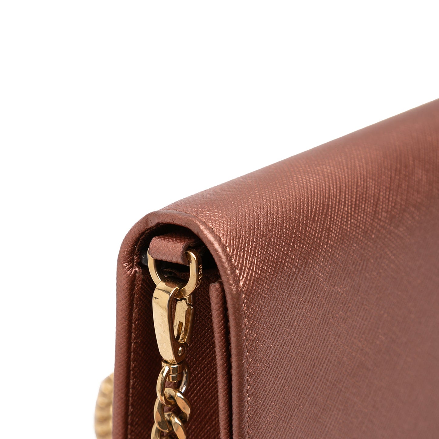 Prada Metallic Saffiano Lux Chain Crossbody
