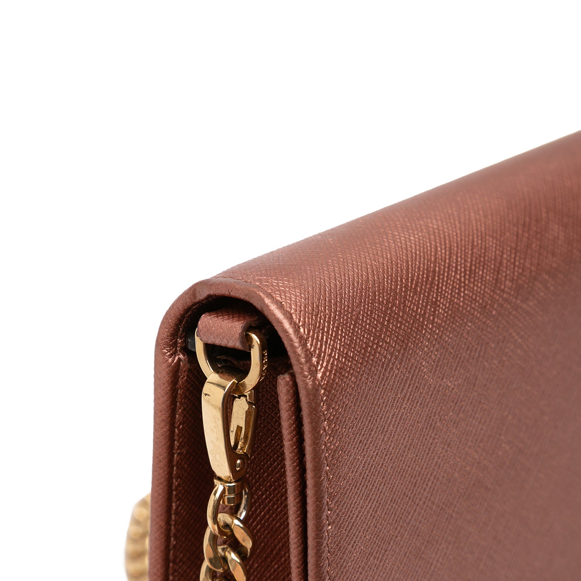 Prada Metallic Saffiano Lux Chain Crossbody