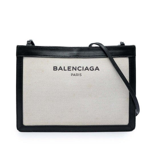Balenciaga Canvas Navy Pochette Crossbody
