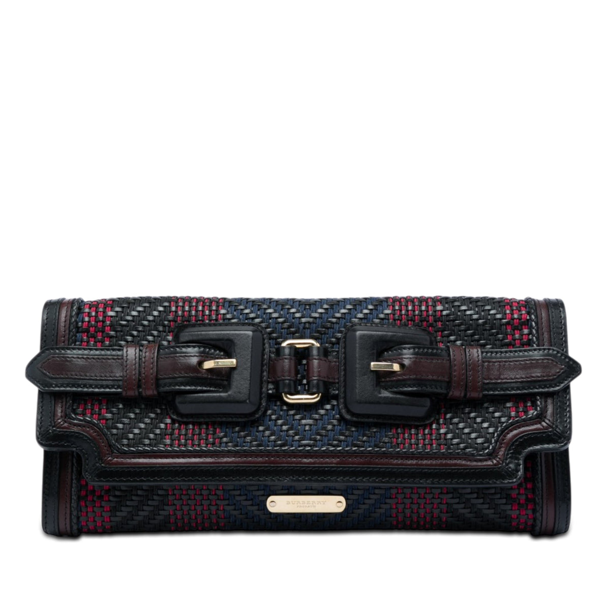 Burberry Prorsum Woven Buffalo Leather and Cotton Clutch