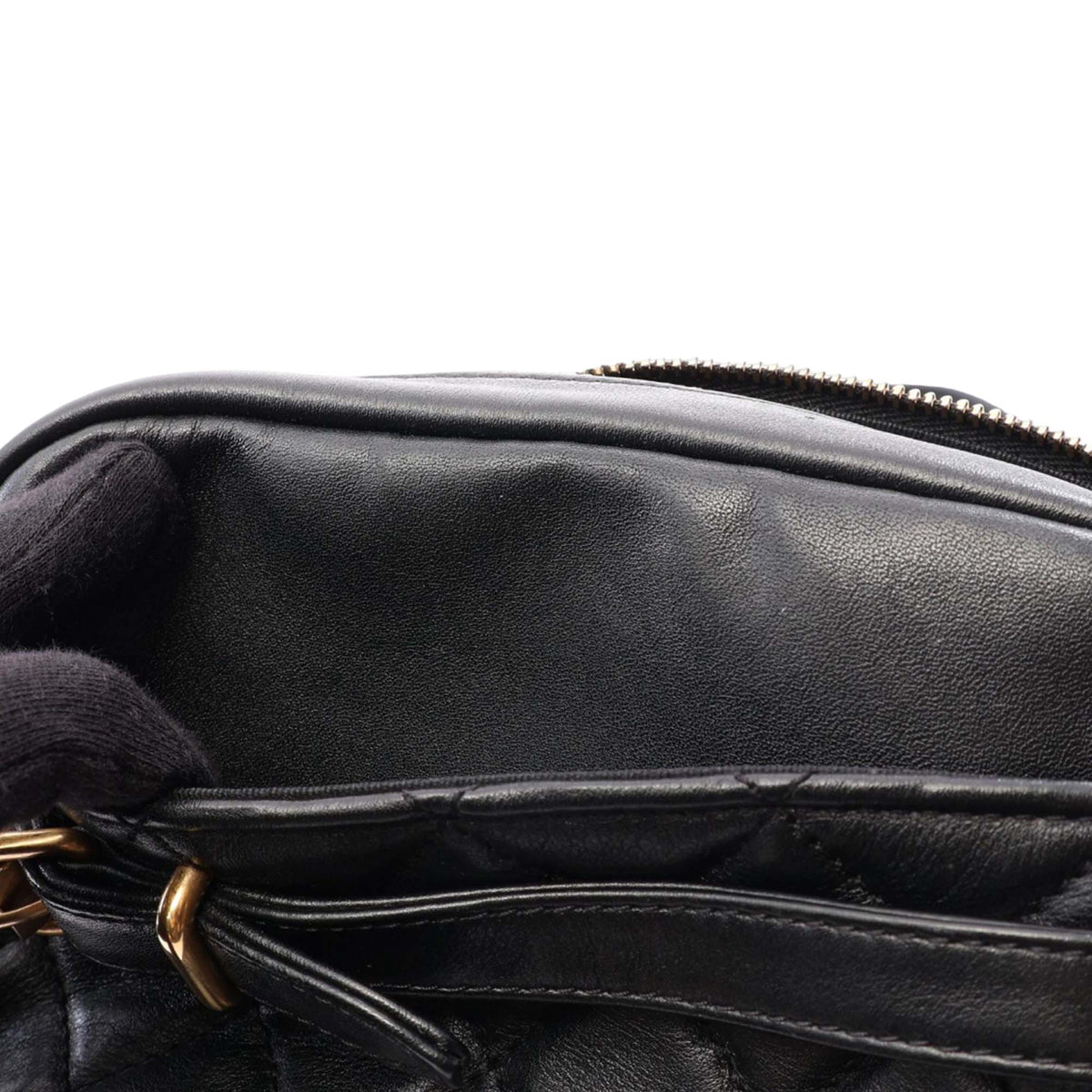 Chanel Small Quilted Lambskin Buckle Camera Bag — Black