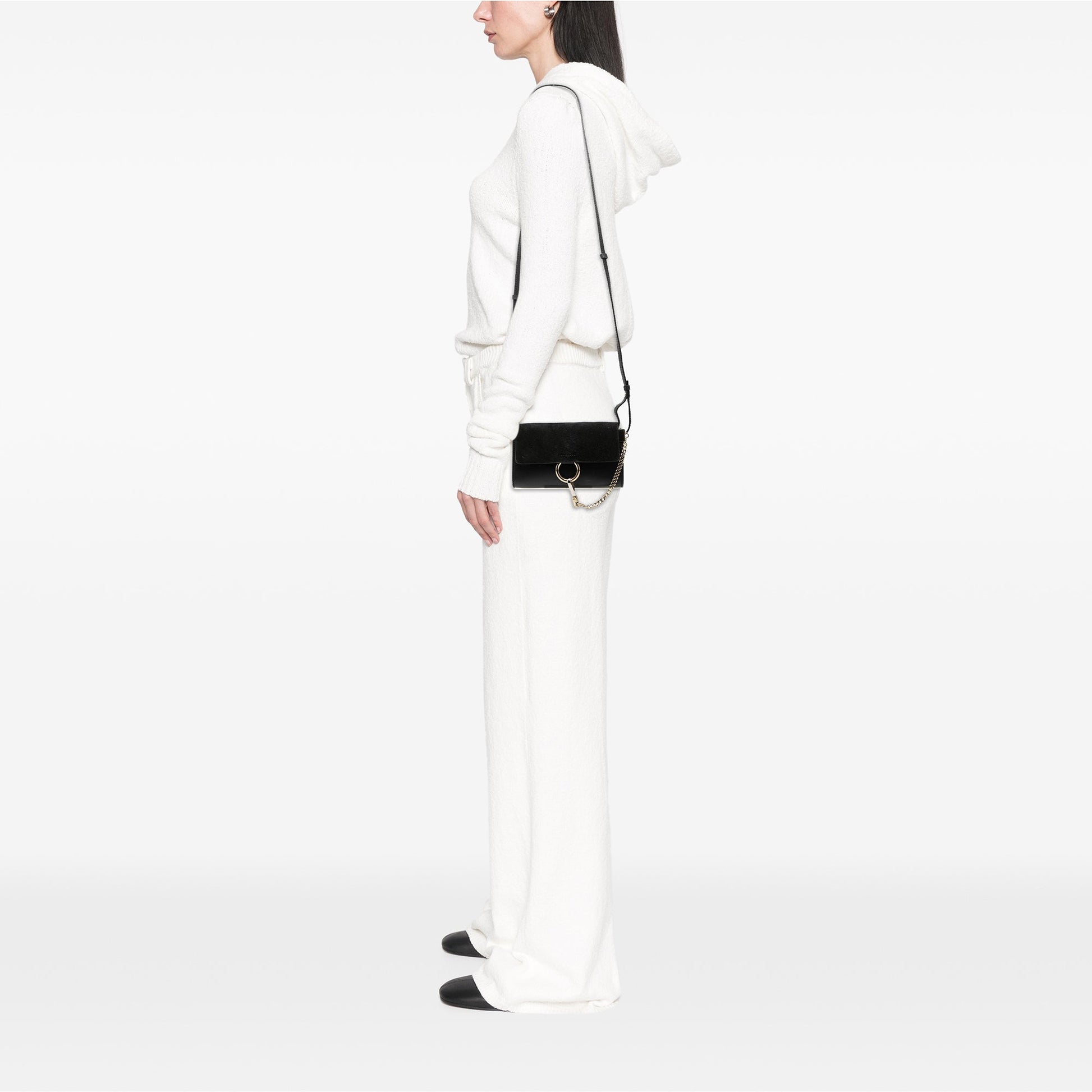 Chloé Mini Calfskin and Suede Faye Chain Crossbody