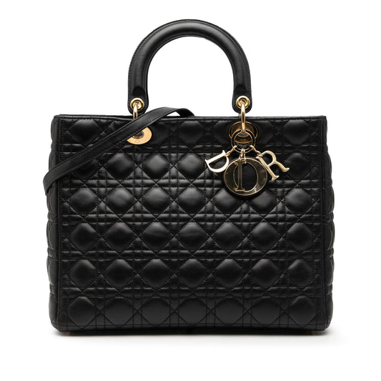 Dior Large Lambskin Cannage Lady Dior