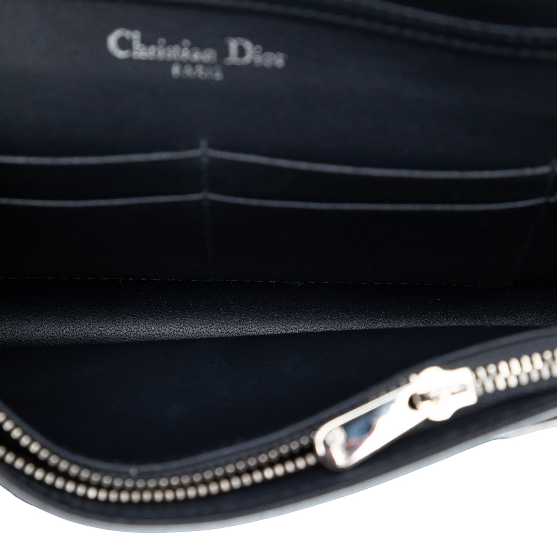 Dior Metallic Patent Microcannage Diorama Wallet on Chain