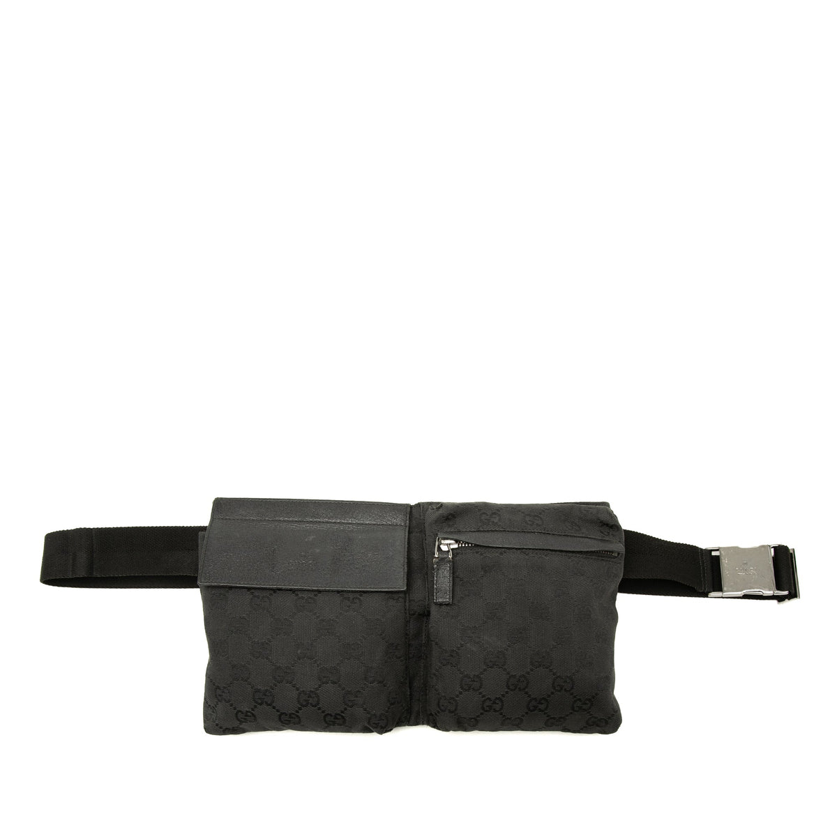 Gucci GG Canvas Double Pocket Belt Bag