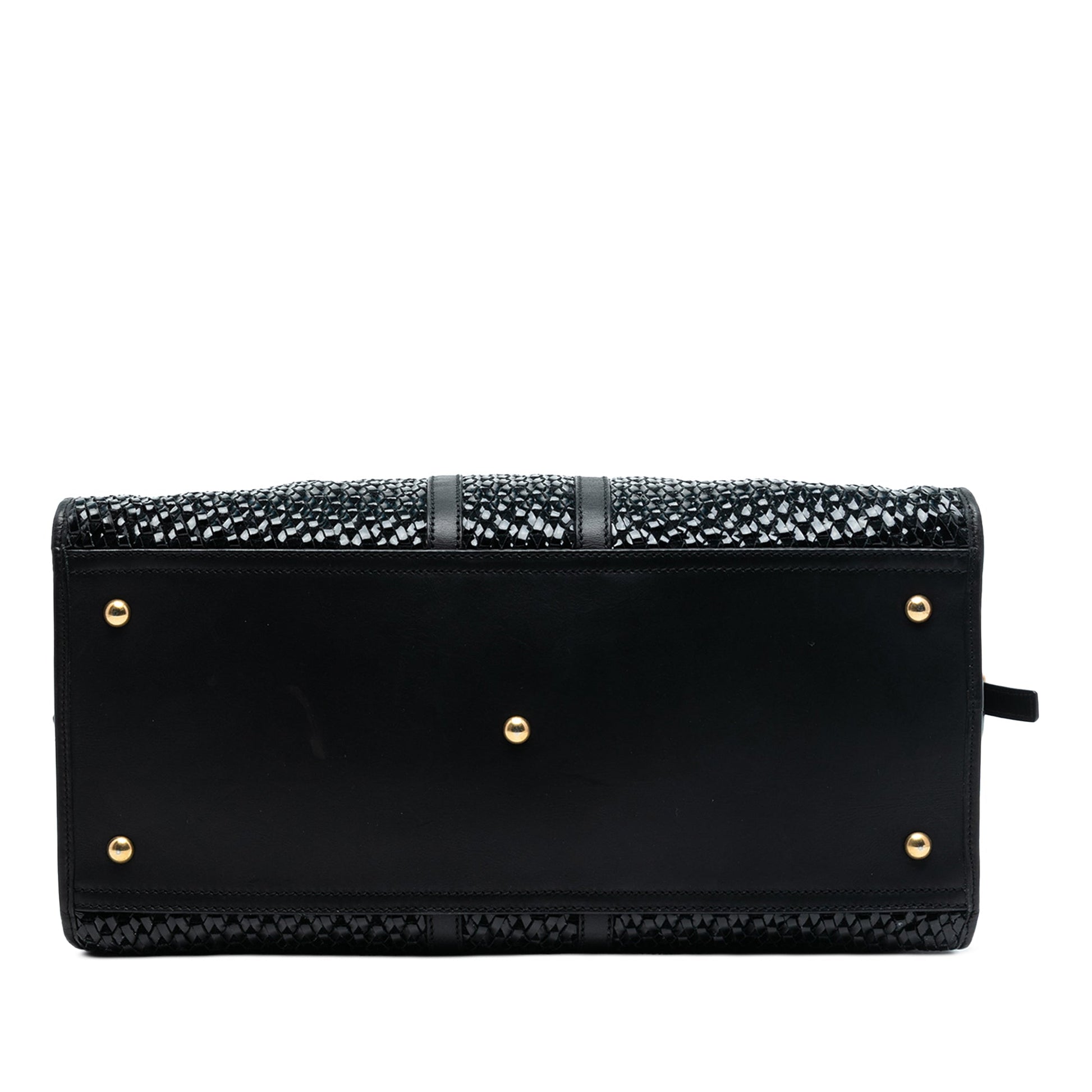 Saint Laurent Large Leather and Braided Vinyl Cabas Chyc Satchel
