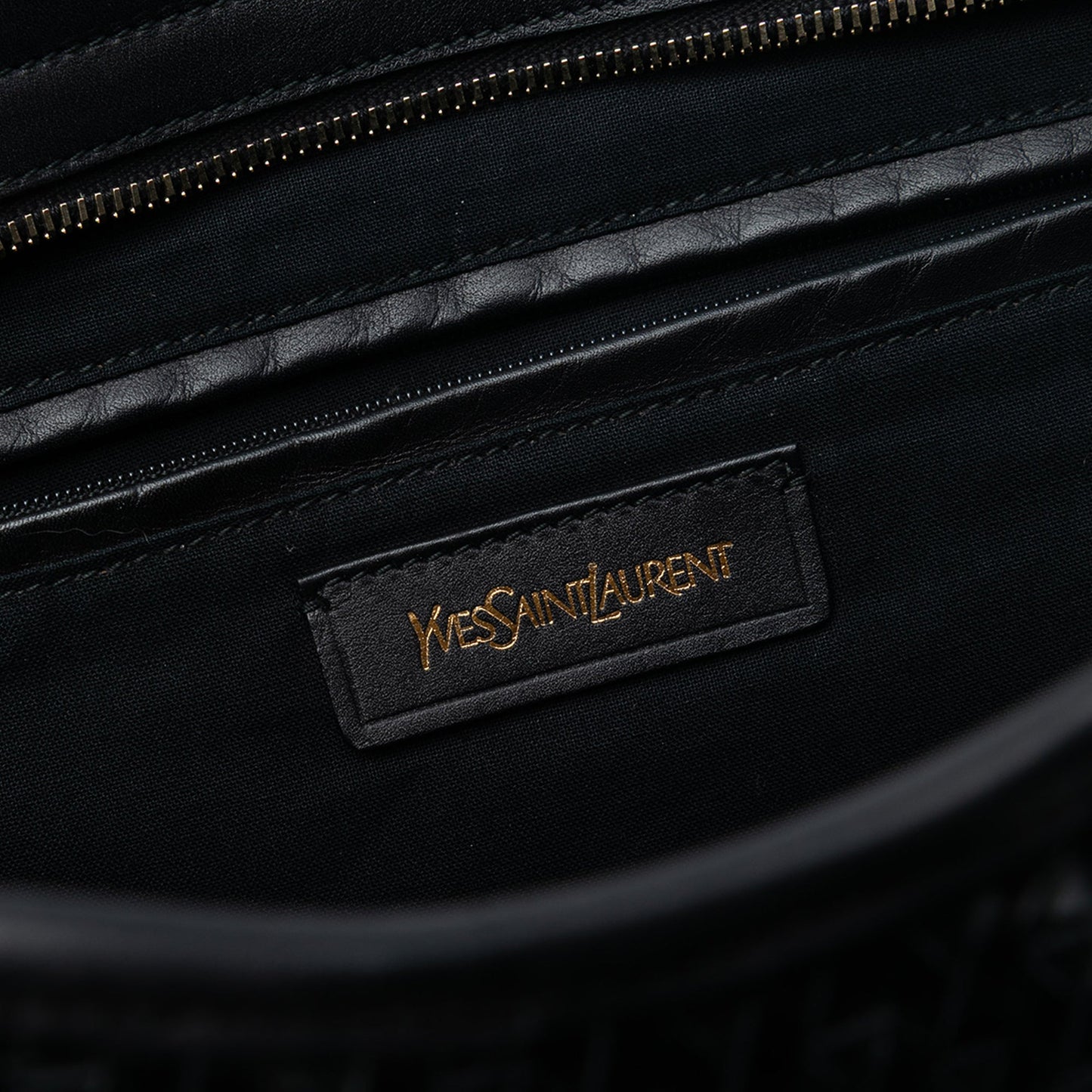 Saint Laurent Large Leather and Braided Vinyl Cabas Chyc Satchel