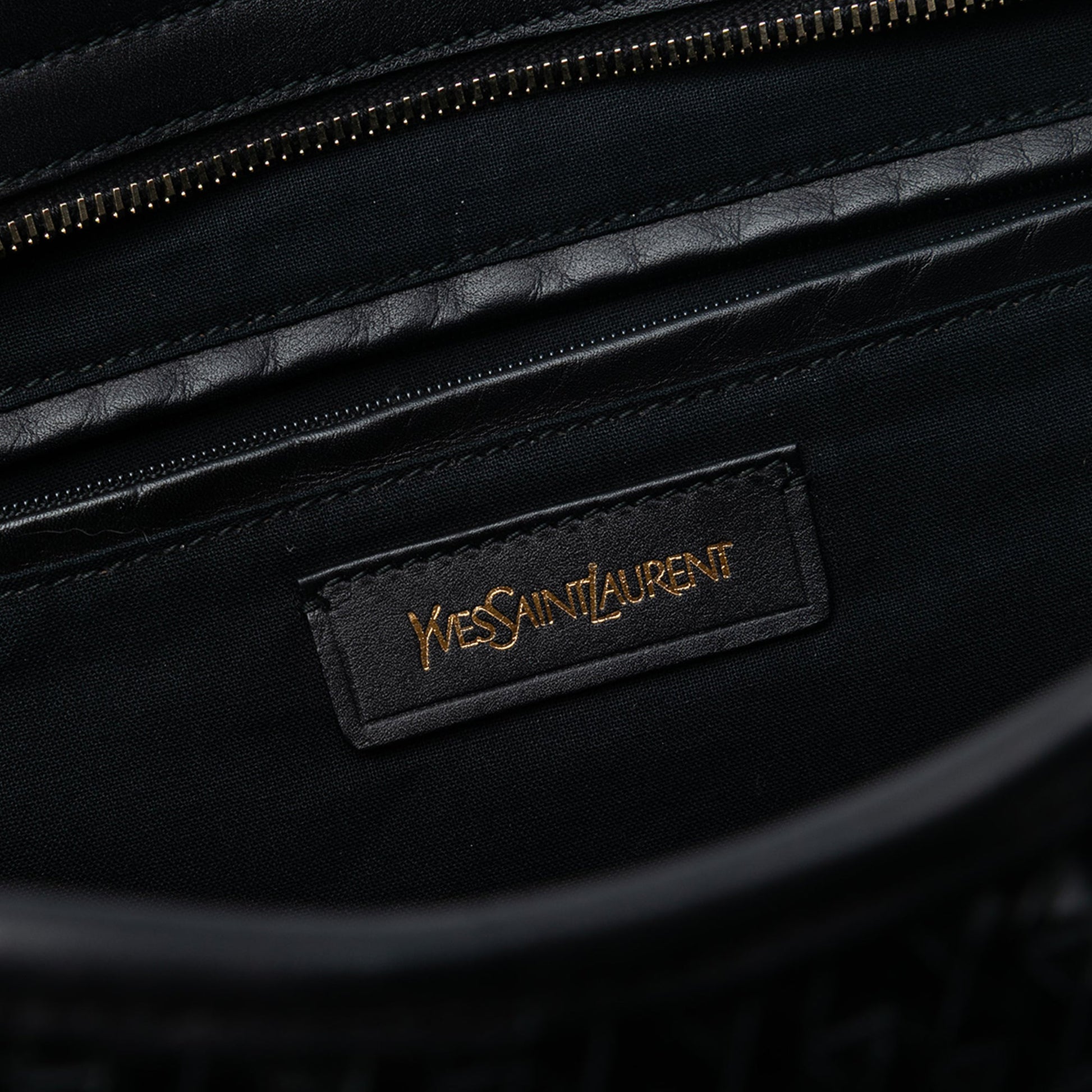 Saint Laurent Large Leather and Braided Vinyl Cabas Chyc Satchel