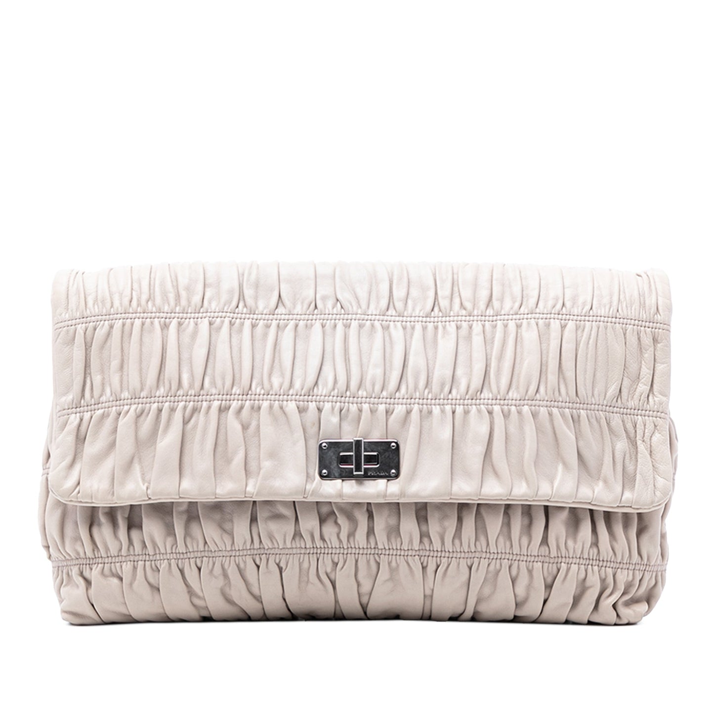 Prada Nappa Gaufre Turn Lock Clutch