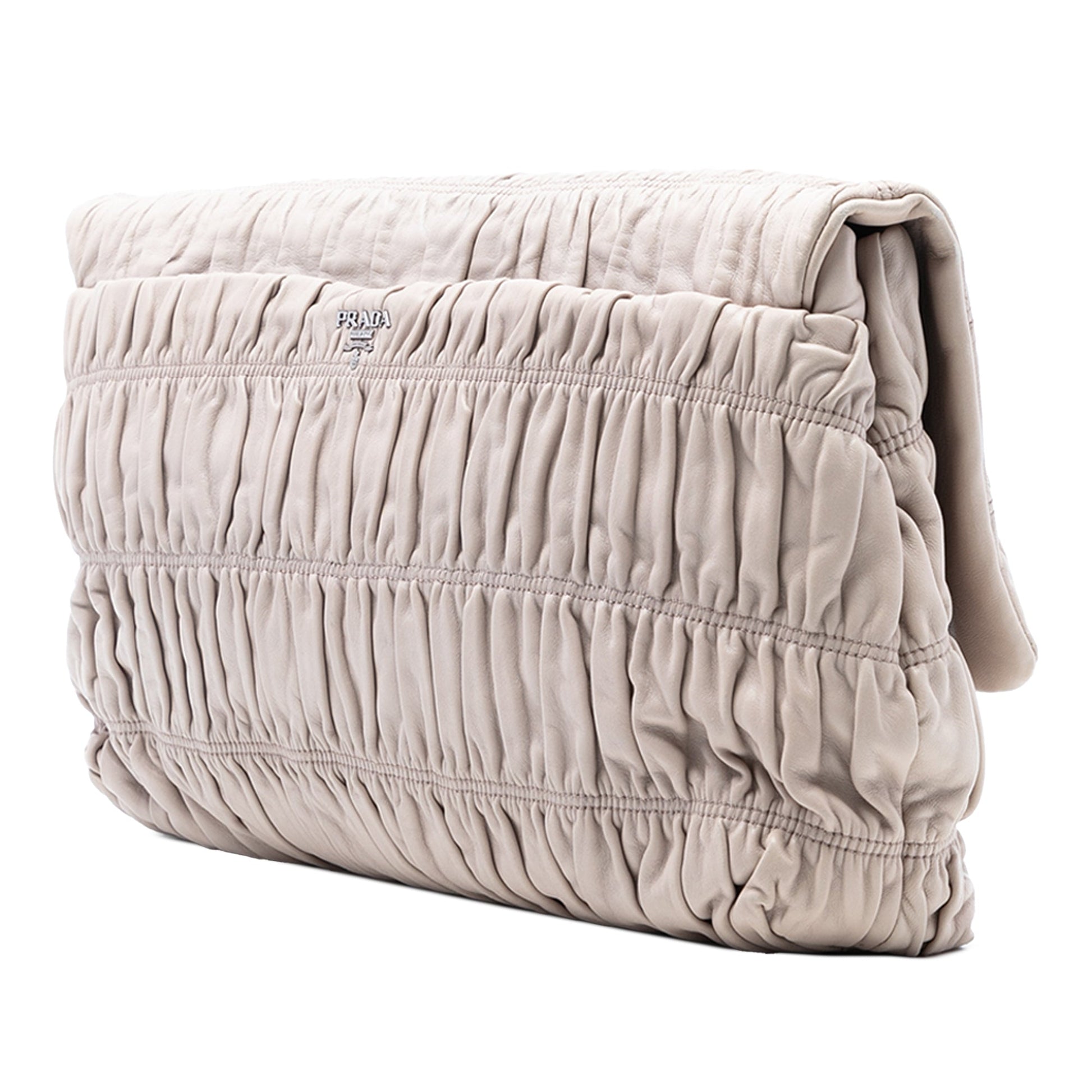 Prada Nappa Gaufre Turn Lock Clutch
