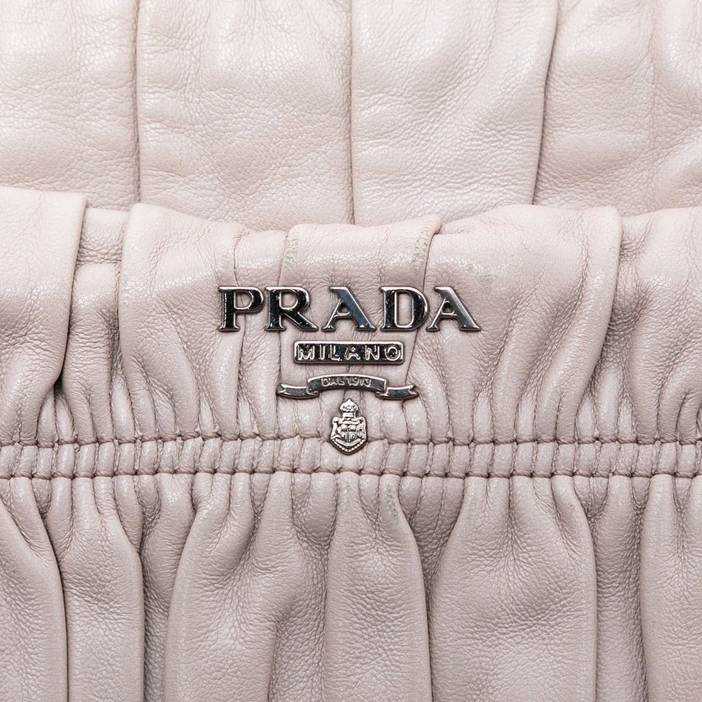 Prada Nappa Gaufre Turn Lock Clutch