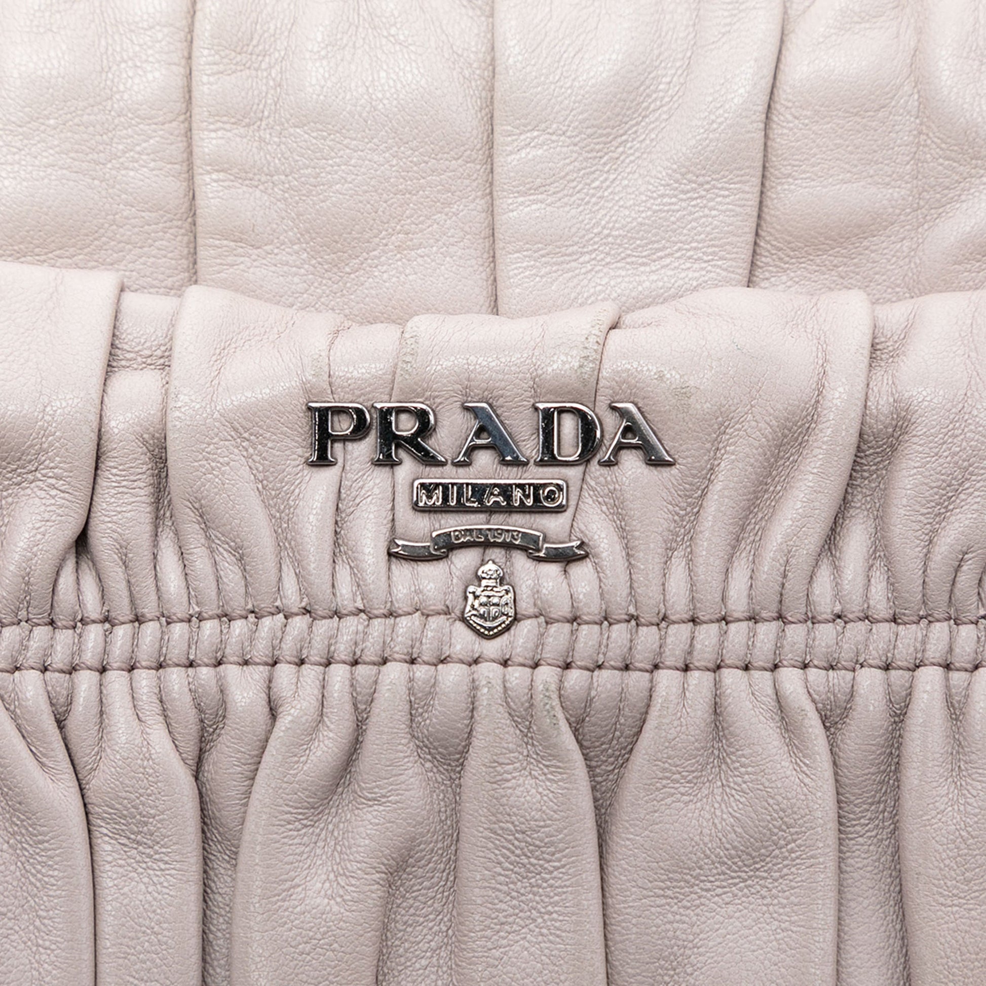 Prada Nappa Gaufre Turn Lock Clutch