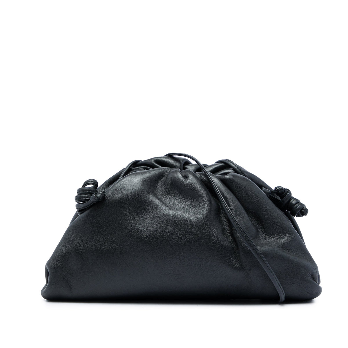 Bottega Veneta Lambskin The Mini Pouch Crossbody — Black