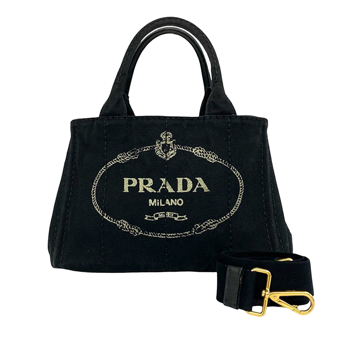 Prada Small Canvas Canapa Logo Tote