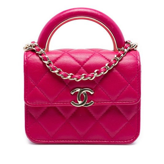 Chanel Mini Lambskin Paris Le19M Charming Top Handle Flap
