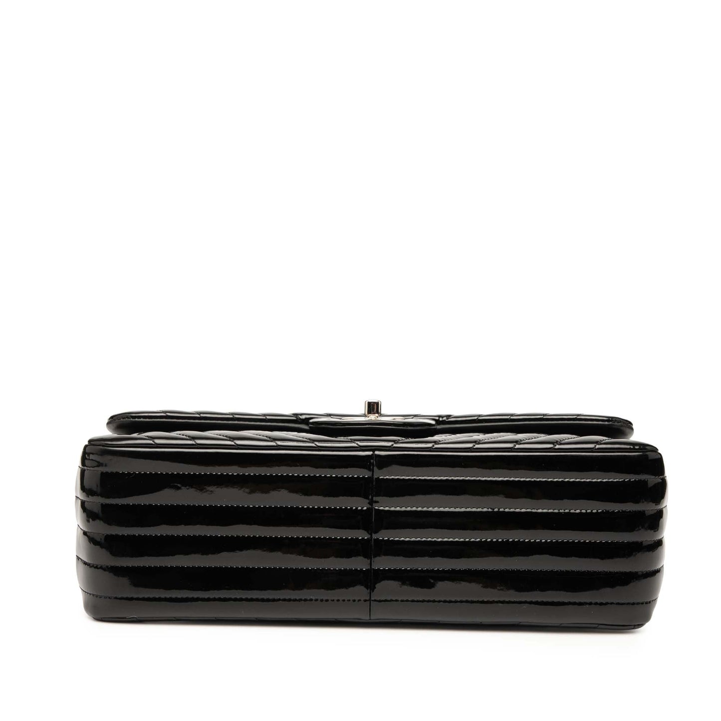 Chanel Jumbo Classic Chevron Patent Double Flap