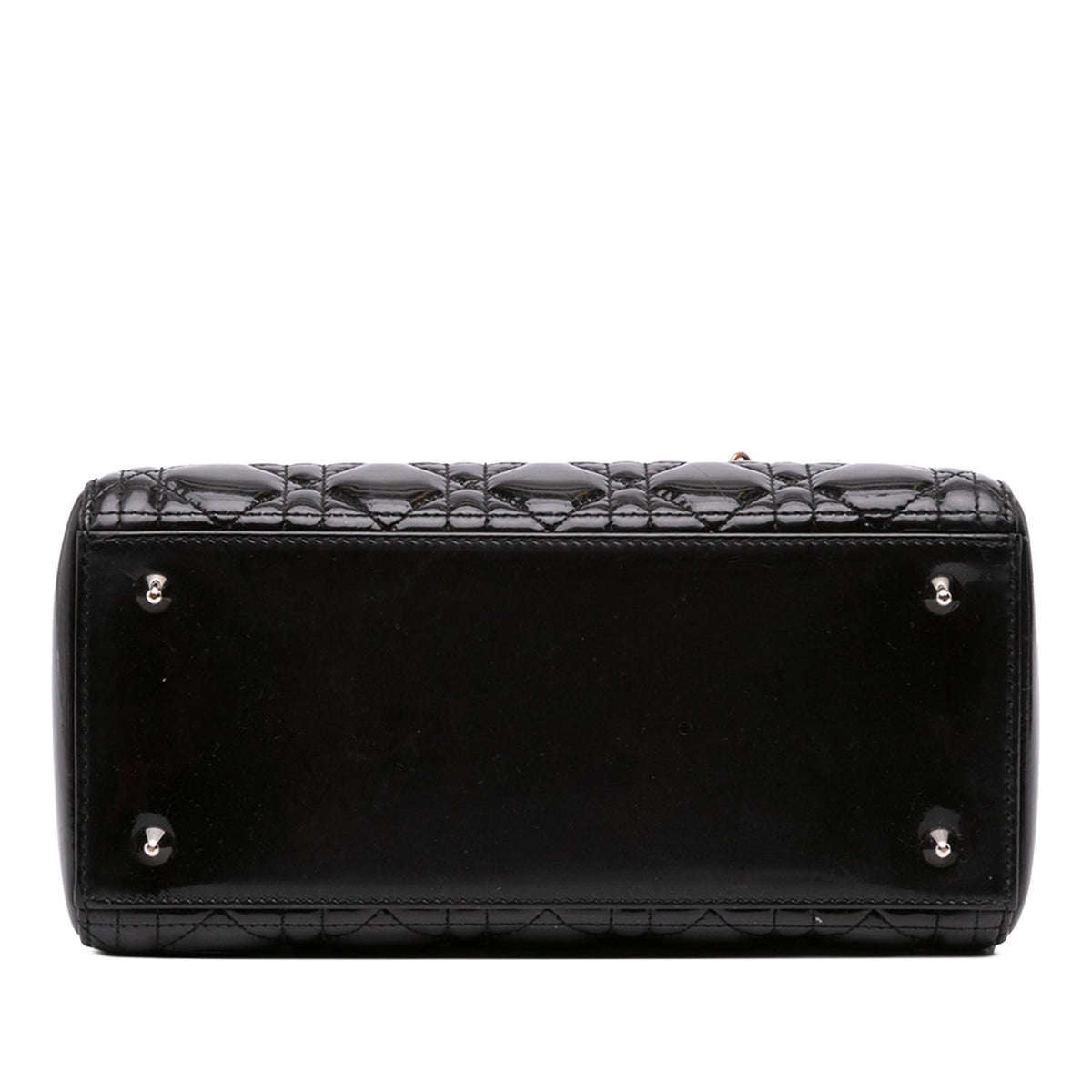 Dior Medium Patent Cannage Lady Dior — Black