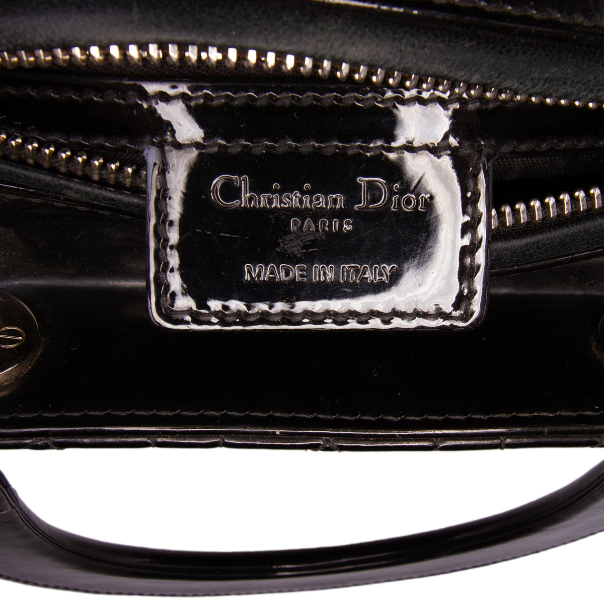 Dior Medium Patent Cannage Lady Dior — Black