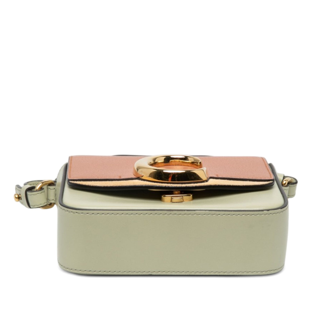 Chloé Mini Tricolor Calfskin C Satchel — Brown