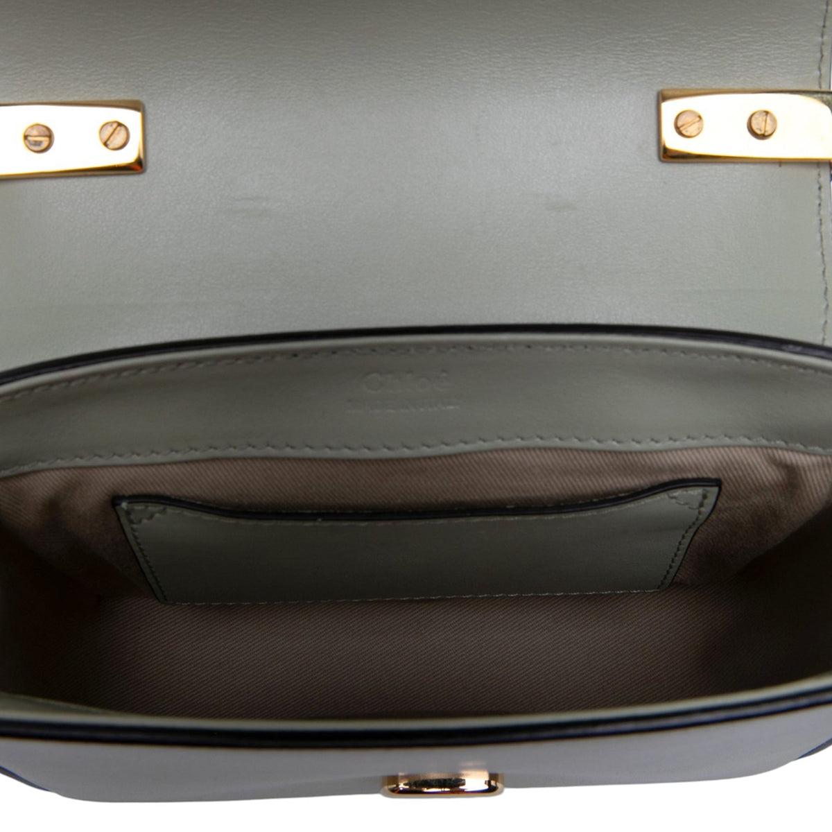 Chloé Mini Tricolor Calfskin C Satchel — Brown