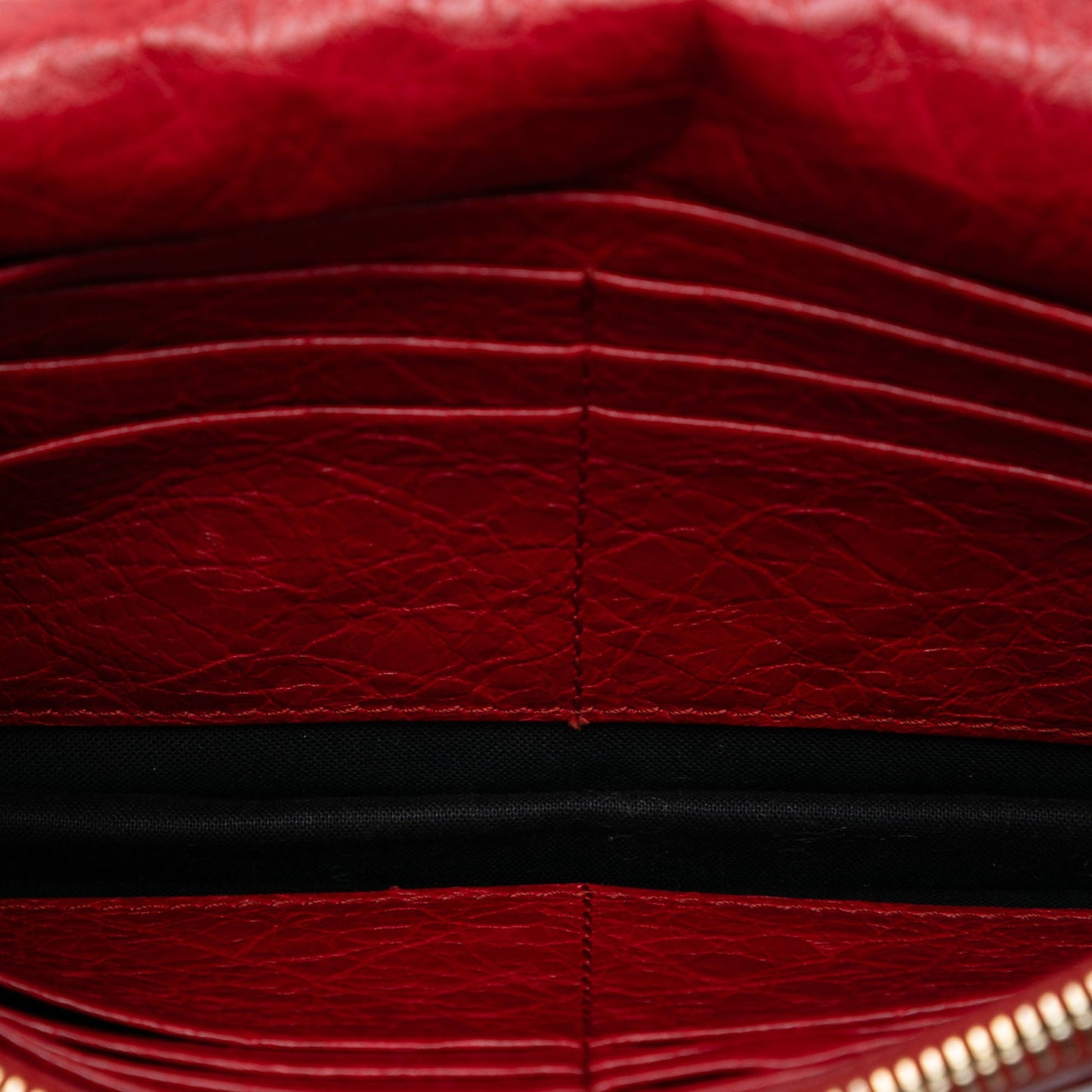Balenciaga Lambskin Motocross Metallic Edge Wallet on Chain