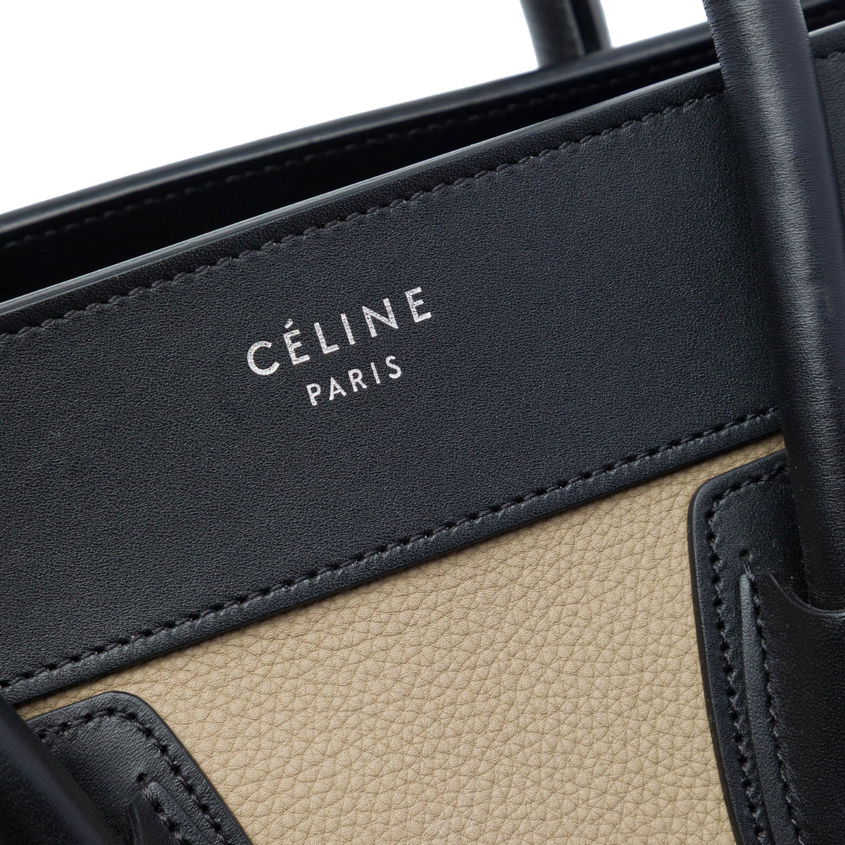Celine Micro Tricolor Leather Luggage Tote