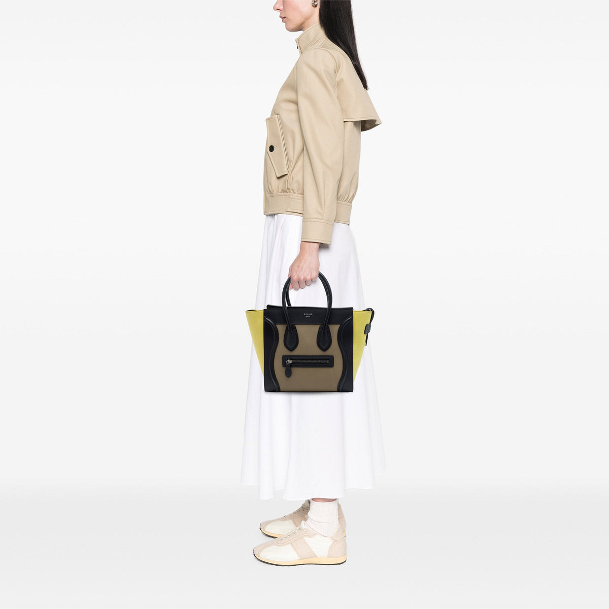 Celine Micro Tricolor Leather Luggage Tote