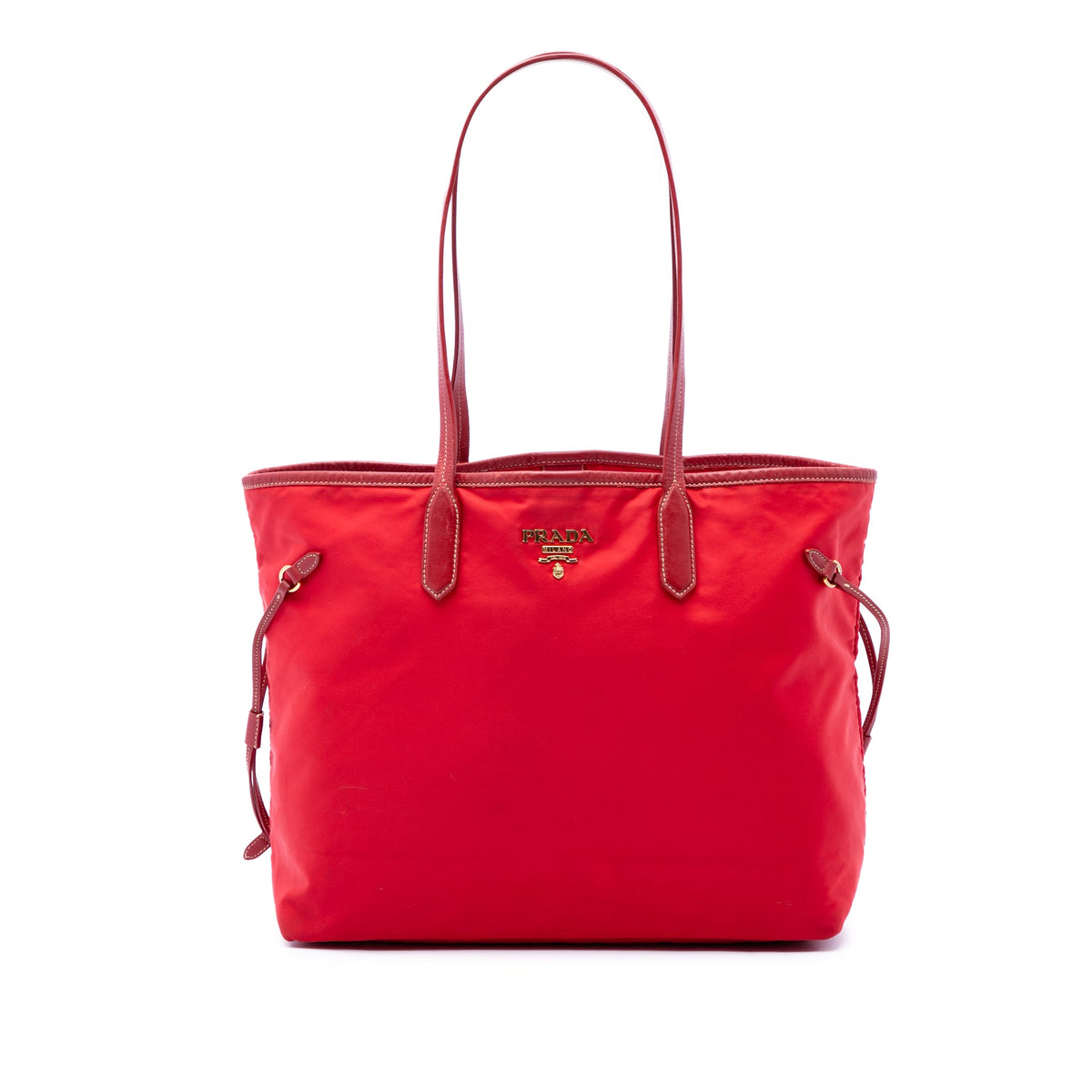 Prada Saffiano Trimmed Tessuto Tote