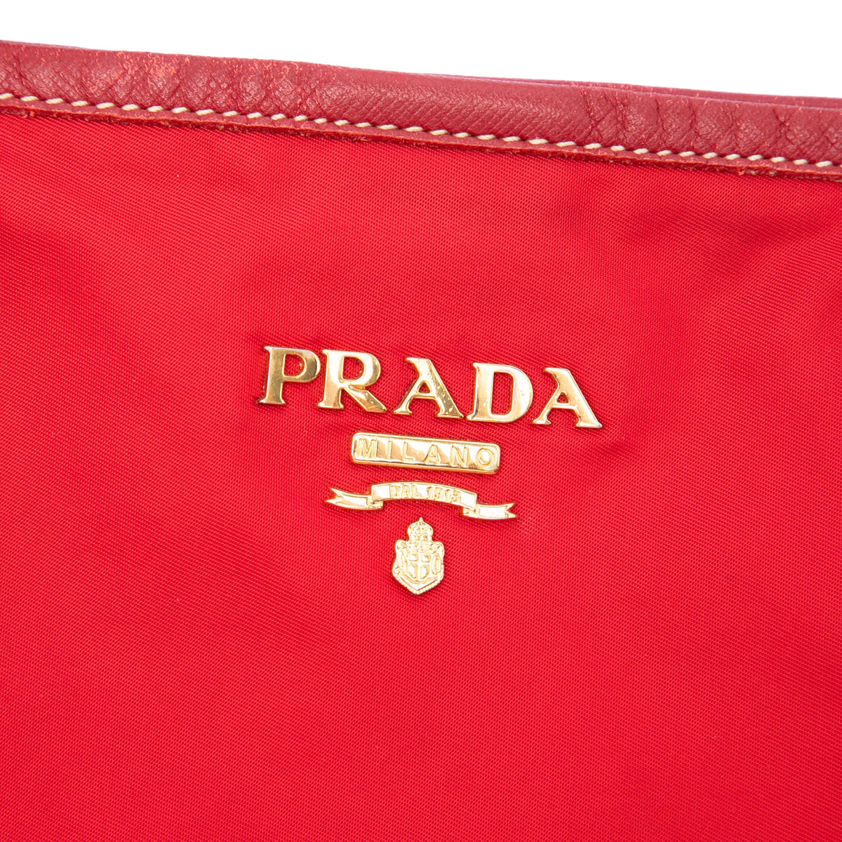 Prada Saffiano Trimmed Tessuto Tote