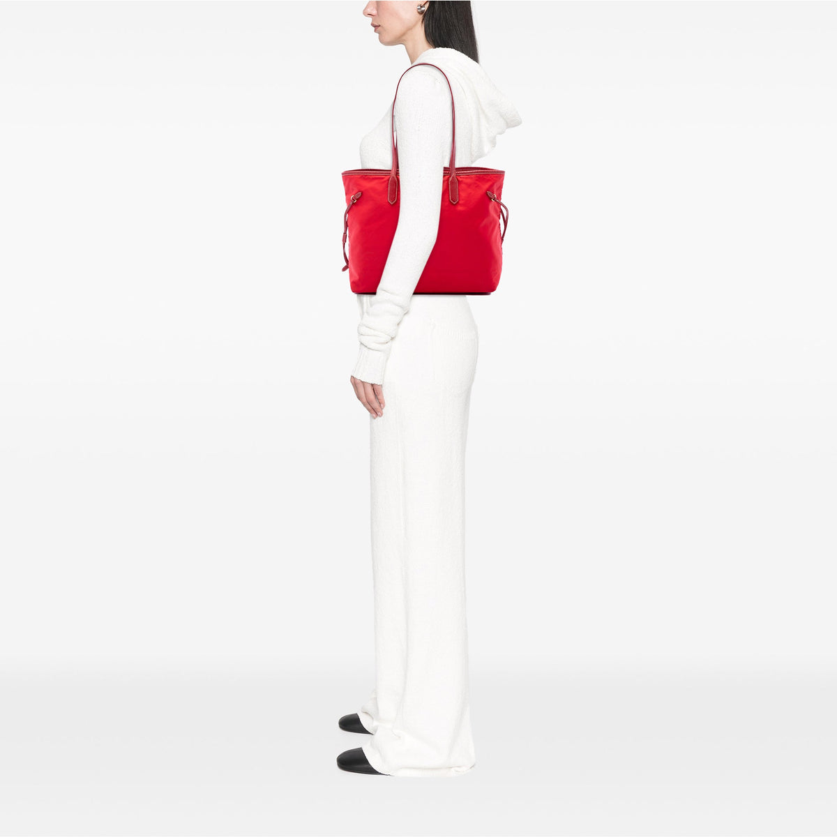 Prada Saffiano Trimmed Tessuto Tote