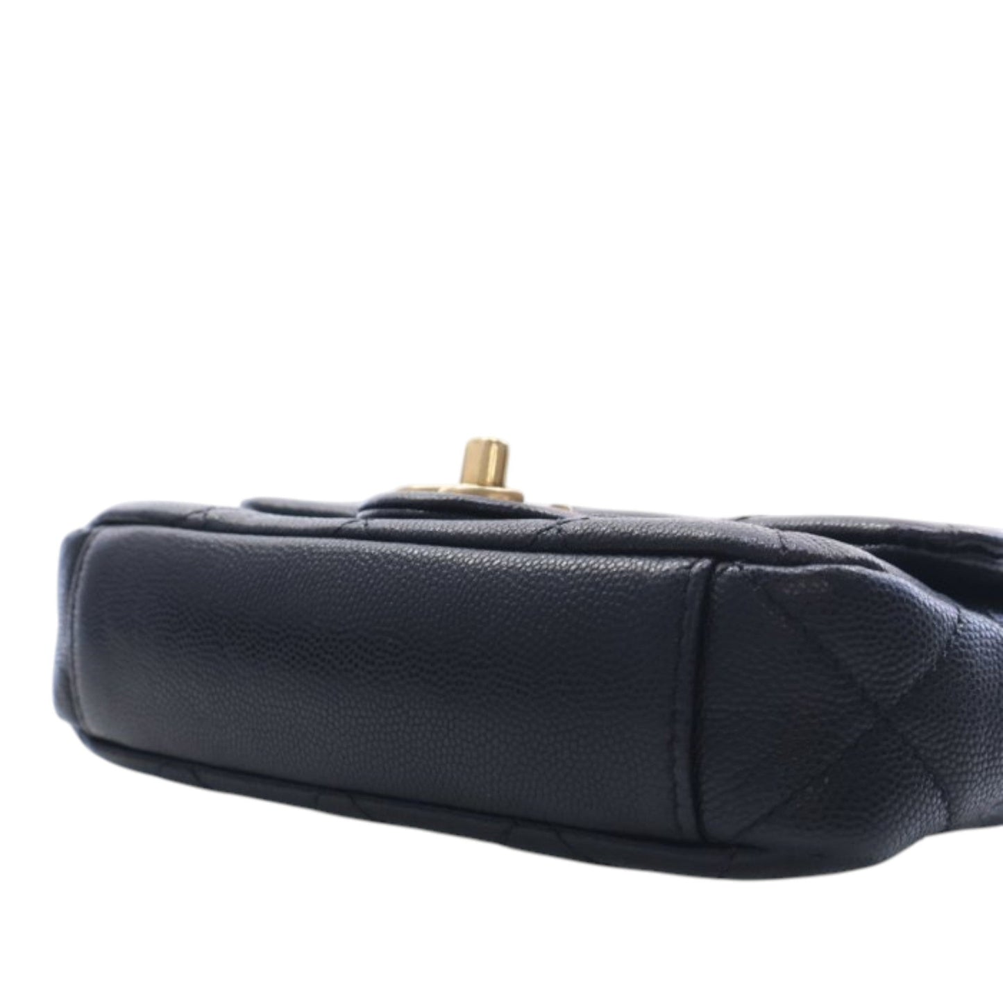 Chanel CC Mini Square Quilted Caviar Single Flap