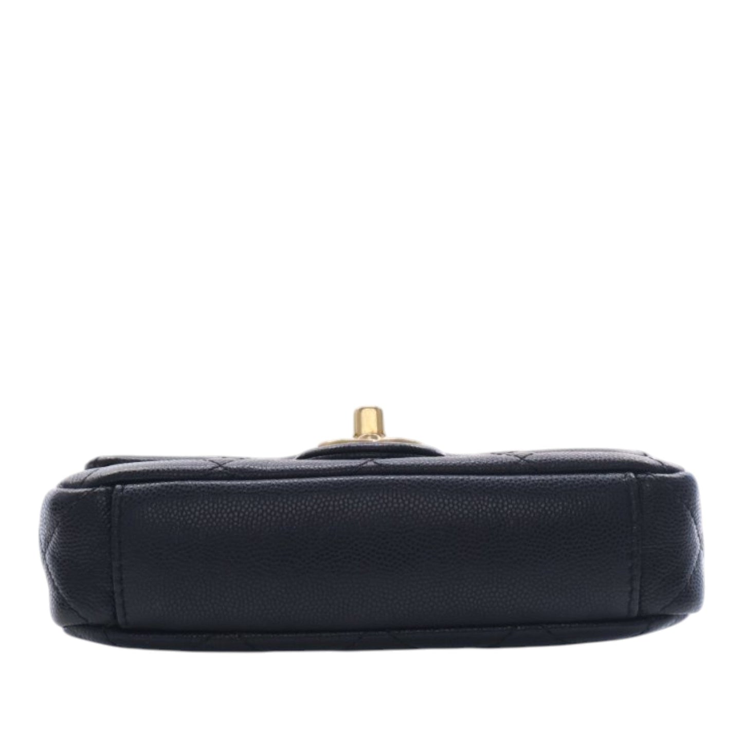 Chanel CC Mini Square Quilted Caviar Single Flap