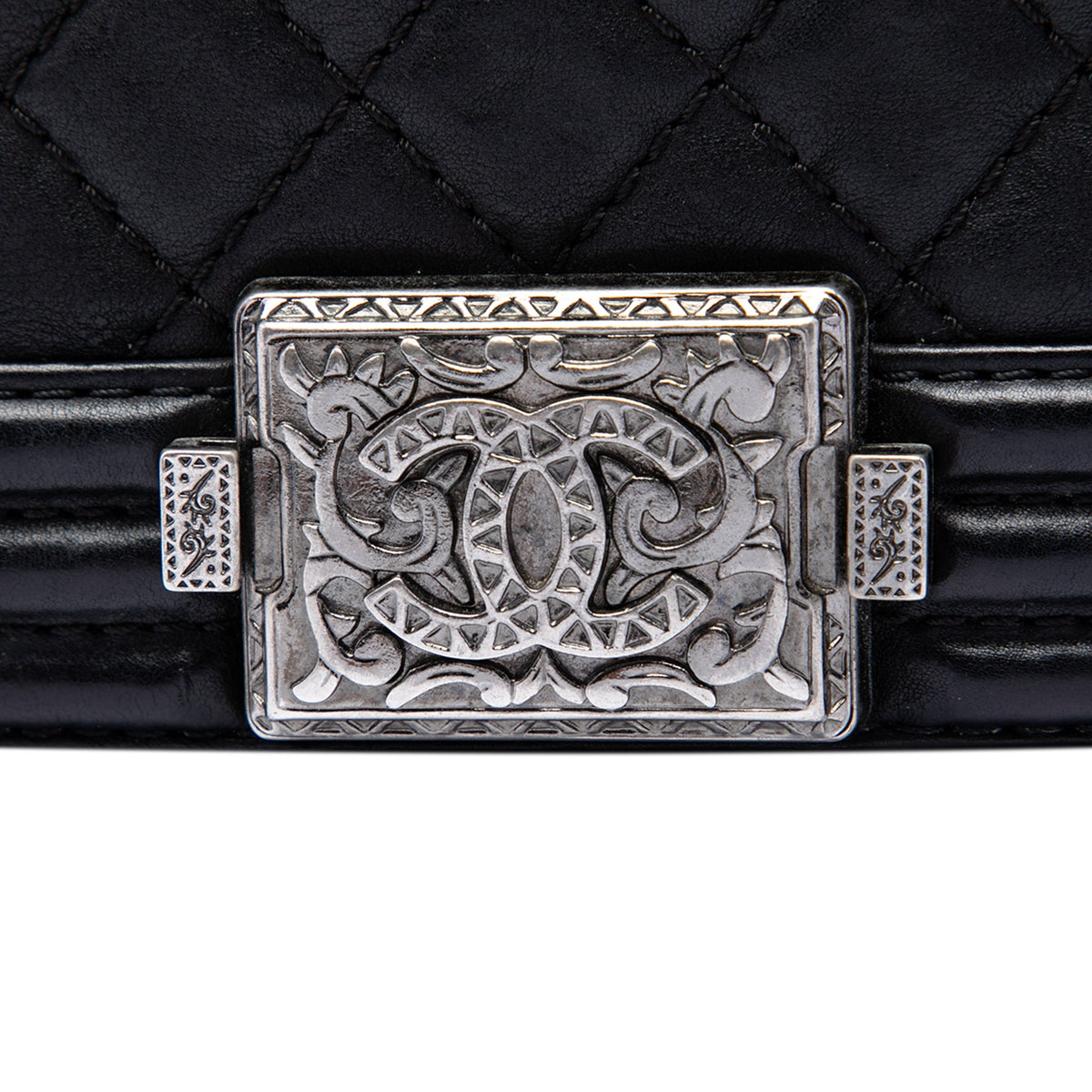 Chanel Paris Dallas Medium Quilted Calfskin Cowboy Boy Flap — Black
