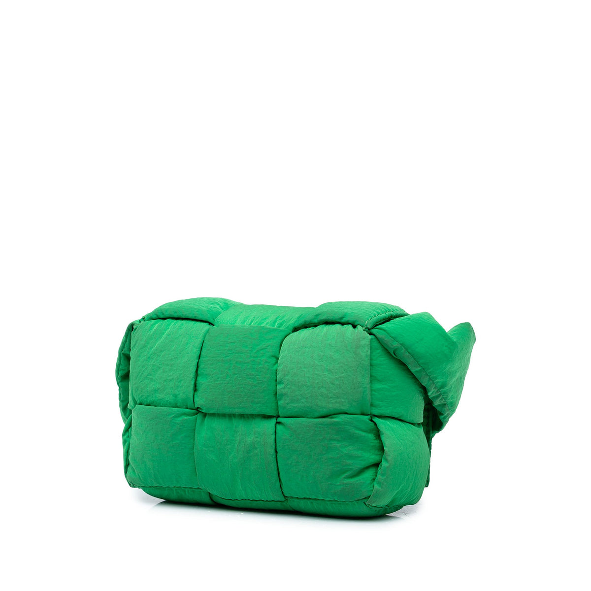 Bottega Veneta Candy Nylon Intrecciato Padded Tech Cassette Crossbody — Green
