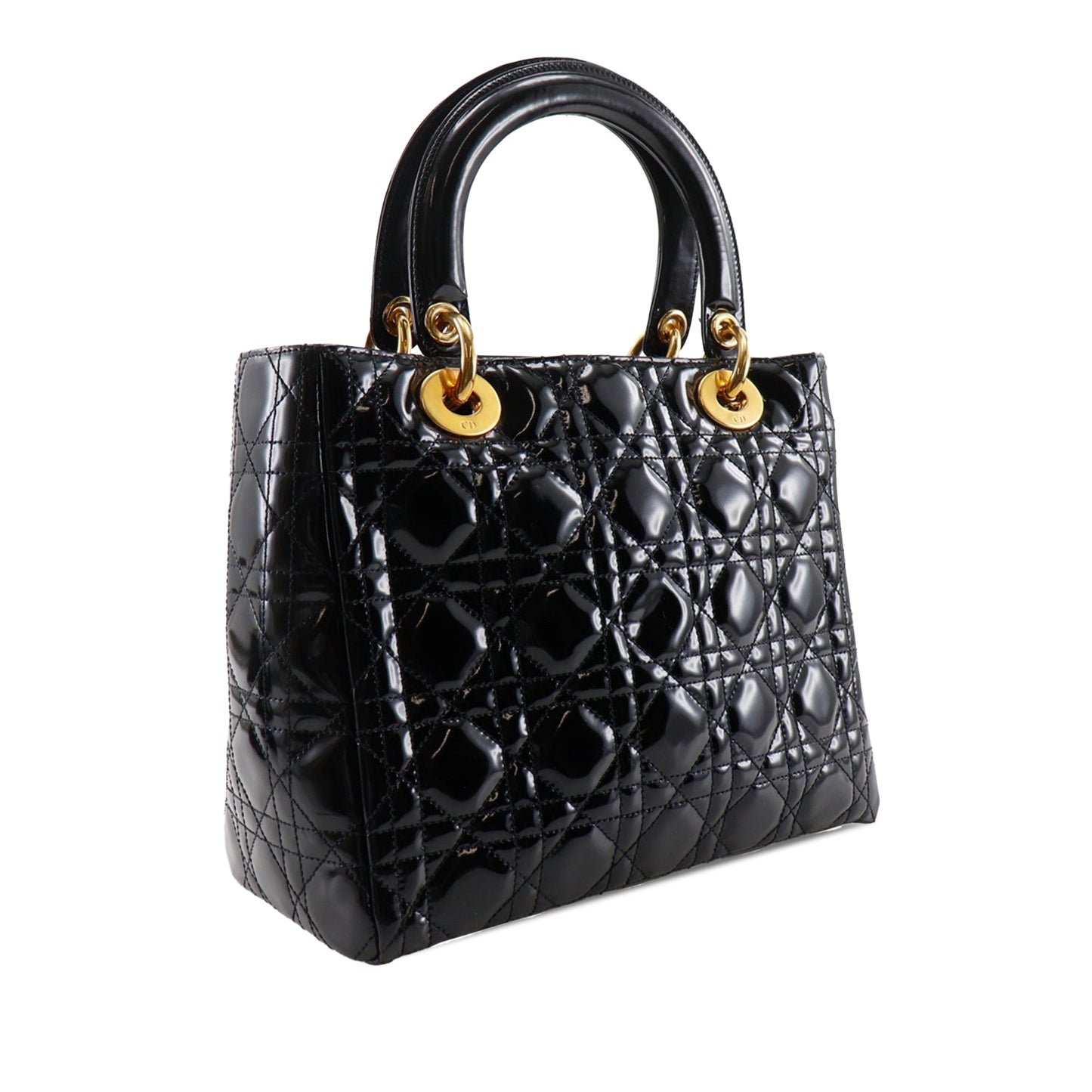 Dior Medium Patent Cannage Lady Dior