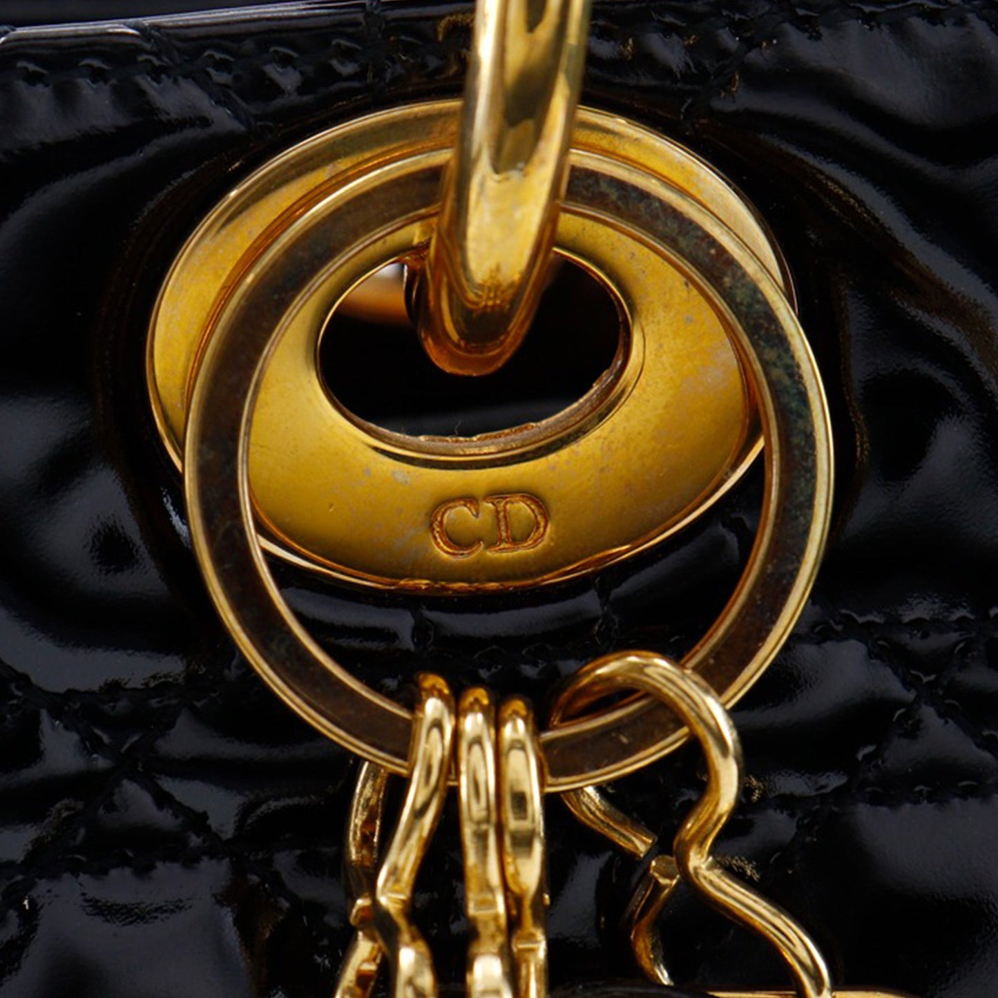 Dior Medium Patent Cannage Lady Dior